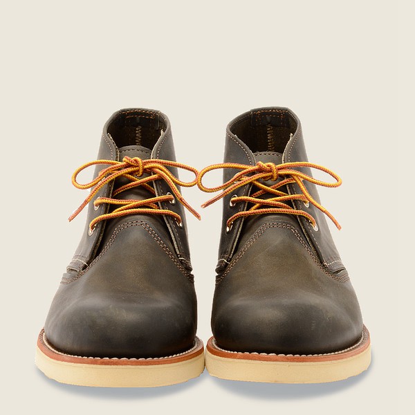 Red Wing Mens Work - Chukka Rough & Tough Leather - Heritage Shoes Dark Grey - 3190MWDKJ